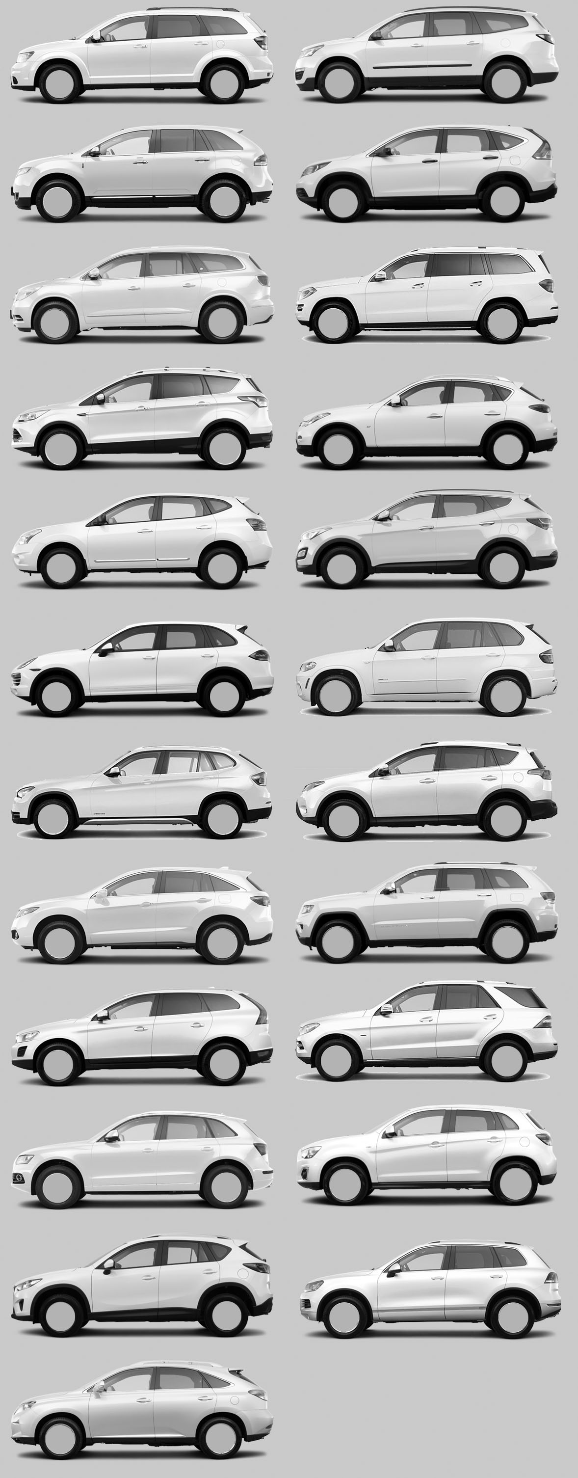 Can you match the crossover to its corresponding brand? The answers are below.